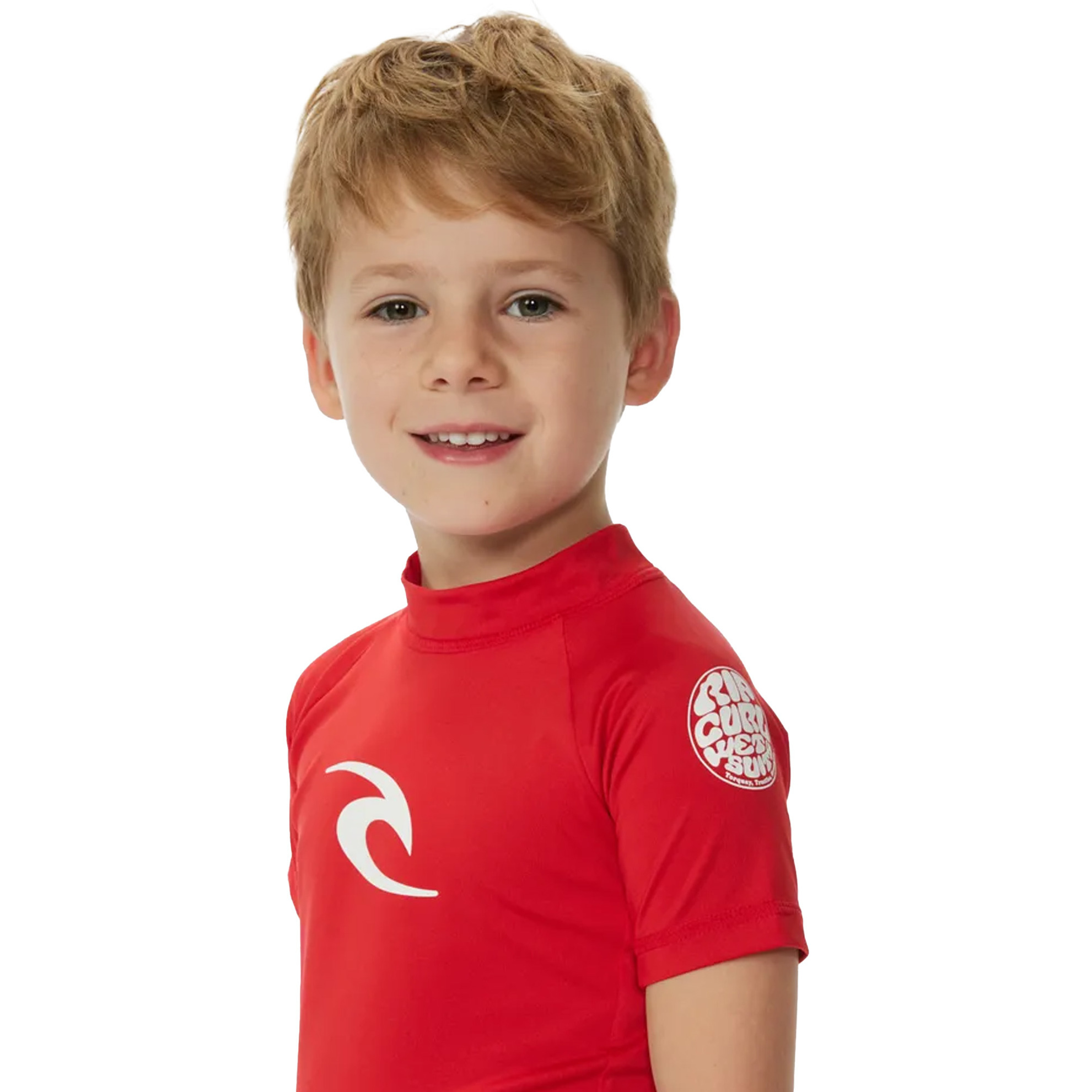 2025 Rip Curl Peuter Brand Wave UPF Korte Mouw Lycra Vest TNQTRV - Red